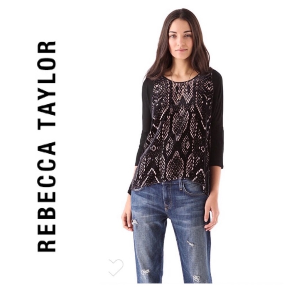 Rebecca Taylor Black Snake Burnout Slouchy Top 2
